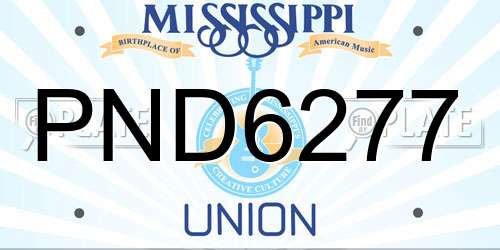 PND6277 Mississippi License Plate