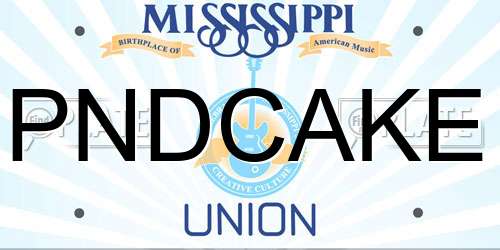 PNDCAKE Mississippi License Plate