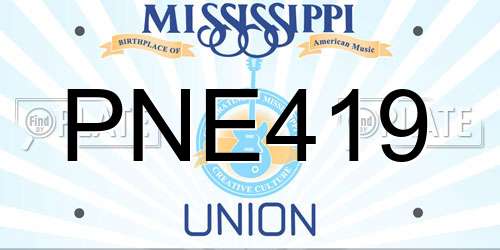 PNE419 Mississippi License Plate