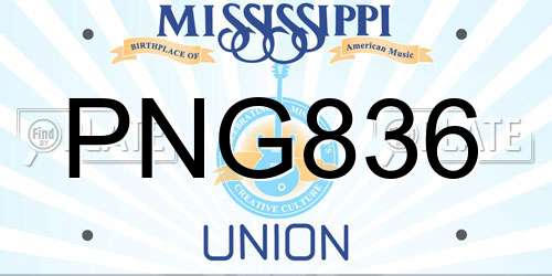 PNG836 Mississippi License Plate
