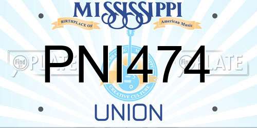 PNI474 Mississippi License Plate