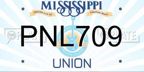 PNL709 Mississippi License Plate