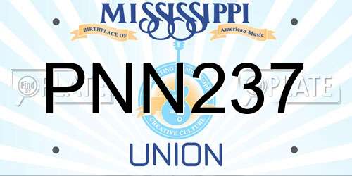PNN237 Mississippi License Plate