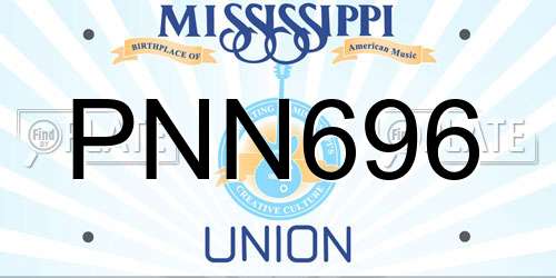 PNN696 Mississippi License Plate