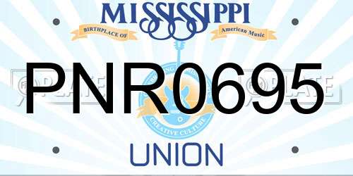 PNR0695 Mississippi License Plate
