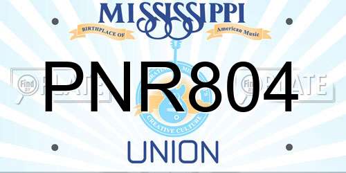 PNR804 Mississippi License Plate