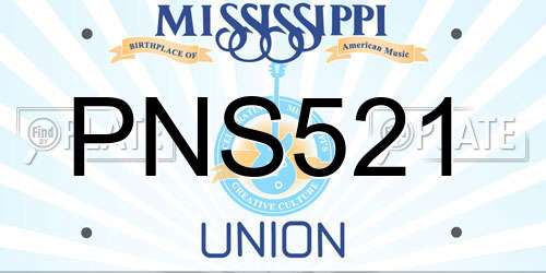 PNS521 Mississippi License Plate