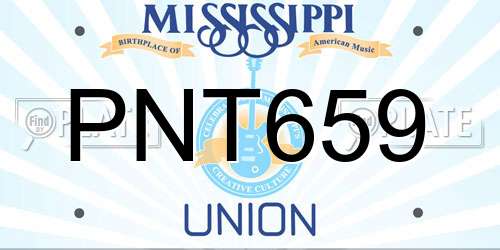 PNT659 Mississippi License Plate