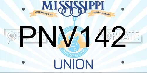 PNV142 Mississippi License Plate
