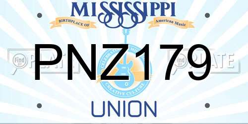 PNZ179 Mississippi License Plate