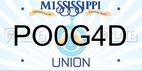 PO0G4D Mississippi License Plate