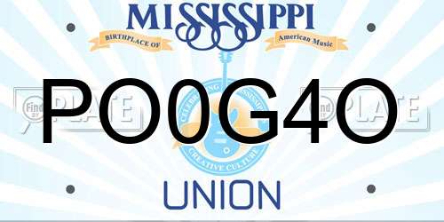 PO0G4O Mississippi License Plate