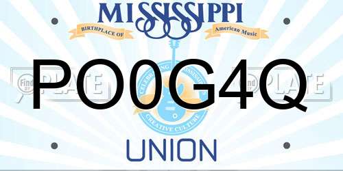 PO0G4Q Mississippi License Plate