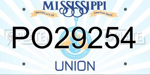 PO29254 Mississippi License Plate