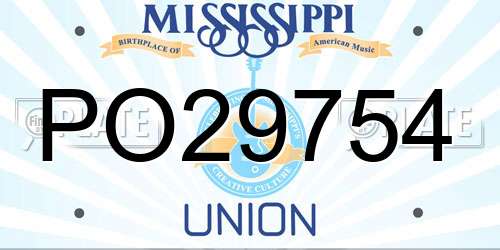 PO29754 Mississippi License Plate