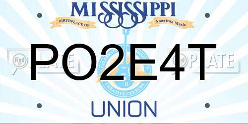 PO2E4T Mississippi License Plate