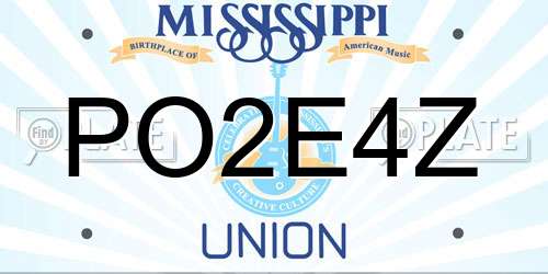 PO2E4Z Mississippi License Plate