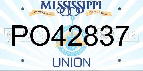 PO42837 Mississippi License Plate