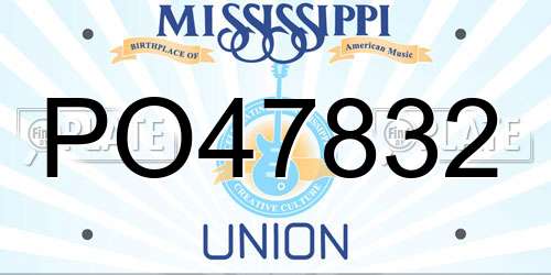 PO47832 Mississippi License Plate
