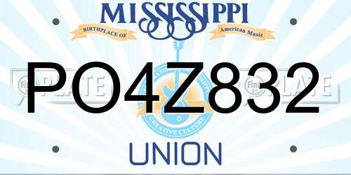 PO4Z832 Mississippi License Plate