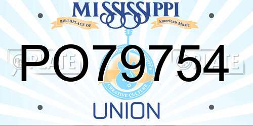 PO79754 Mississippi License Plate