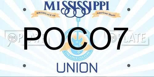 POCO7 Mississippi License Plate