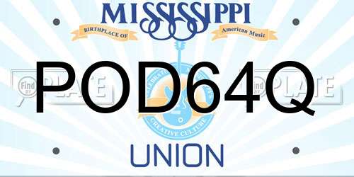 POD64Q Mississippi License Plate