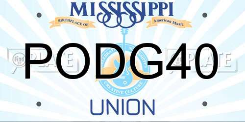 PODG40 Mississippi License Plate
