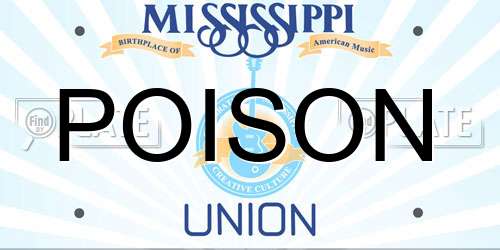 POISON Mississippi License Plate