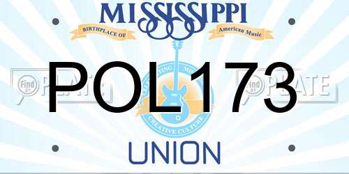 POL173 Mississippi License Plate