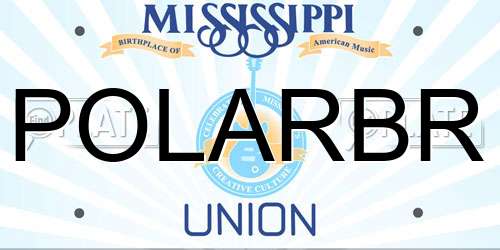 POLARBR Mississippi License Plate