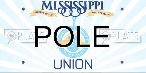 POLE Mississippi License Plate