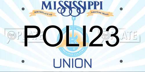 POLI23 Mississippi License Plate