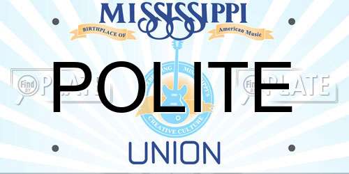 POLITE Mississippi License Plate