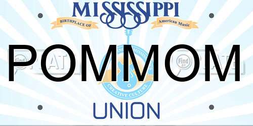 POMMOM Mississippi License Plate