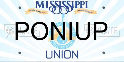 PONIUP Mississippi License Plate