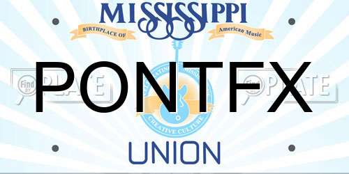 PONTFX Mississippi License Plate