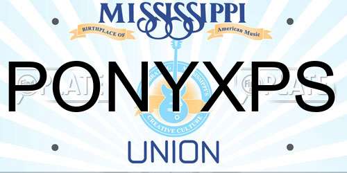 PONYXPS Mississippi License Plate