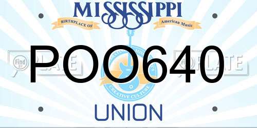 POO640 Mississippi License Plate