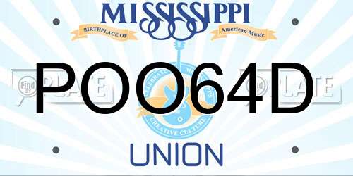POO64D Mississippi License Plate