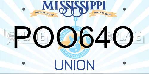 POO64O Mississippi License Plate