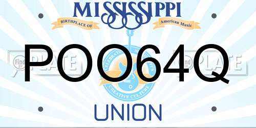POO64Q Mississippi License Plate