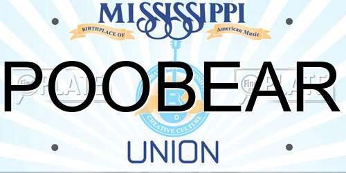 POOBEAR Mississippi License Plate