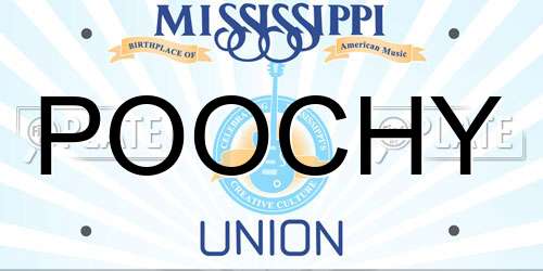 POOCHY Mississippi License Plate