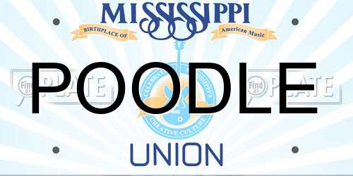 POODLE Mississippi License Plate