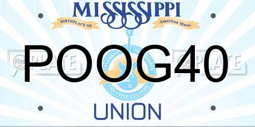 POOG40 Mississippi License Plate