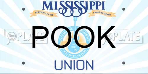 POOK Mississippi License Plate