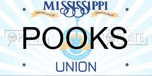 POOKS Mississippi License Plate