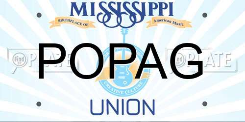 POPAG Mississippi License Plate