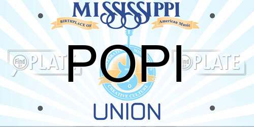 POPI Mississippi License Plate